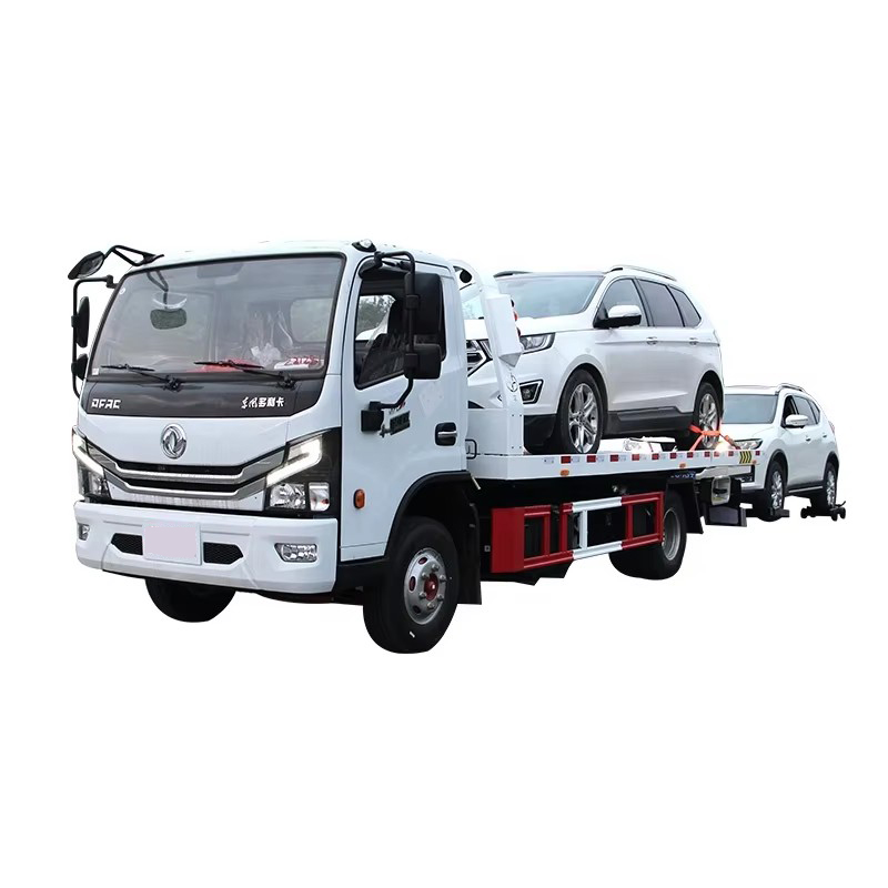 Dongfeng 4 Ton Flatbed Towing Wrecker Truck 4x2 Road Wrecker Truck with Winch for Road Vehicle Rescu