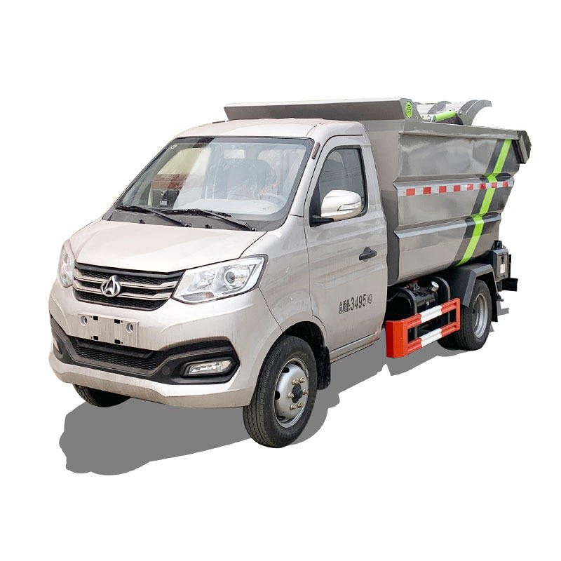 Changan High Sanitation Diesel Garbage Cleaning Truck Rear Hanging Bucket PLC One-Click Operation Ma