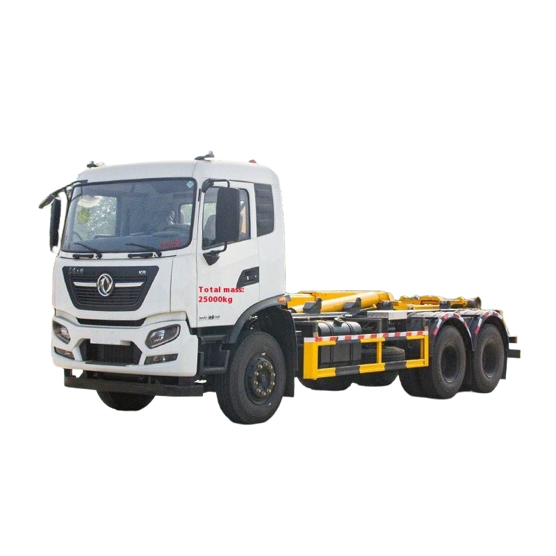 Dongfeng Tianjin 18-Square Rear Double-Bridge Hook-Arm Garbage Truck 6x4 Self-Hauled Roll Capable En