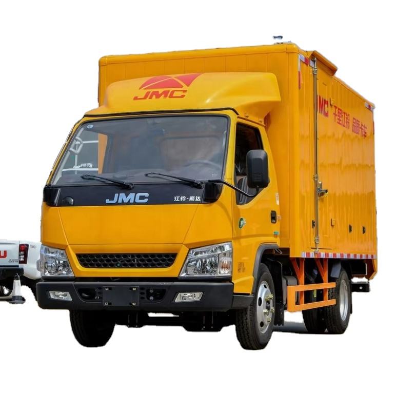 New 4x2 JMC Van Cargo Truck 3-5 Ton Diesel Box Truck Left Steering Light Truck for Sale