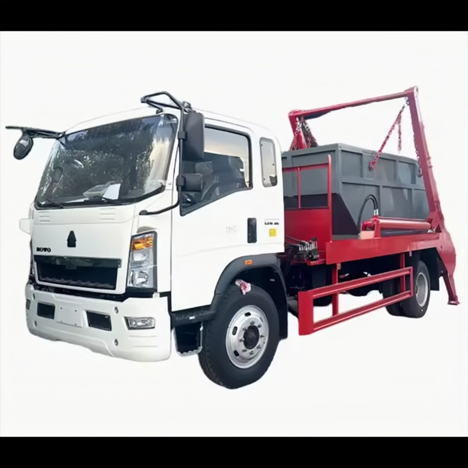 Sinotruk HOWO 2-axle Hydraulic Swing Arm Garbage Truck with Sealed Garbage Bin - Your Ideal Choice f